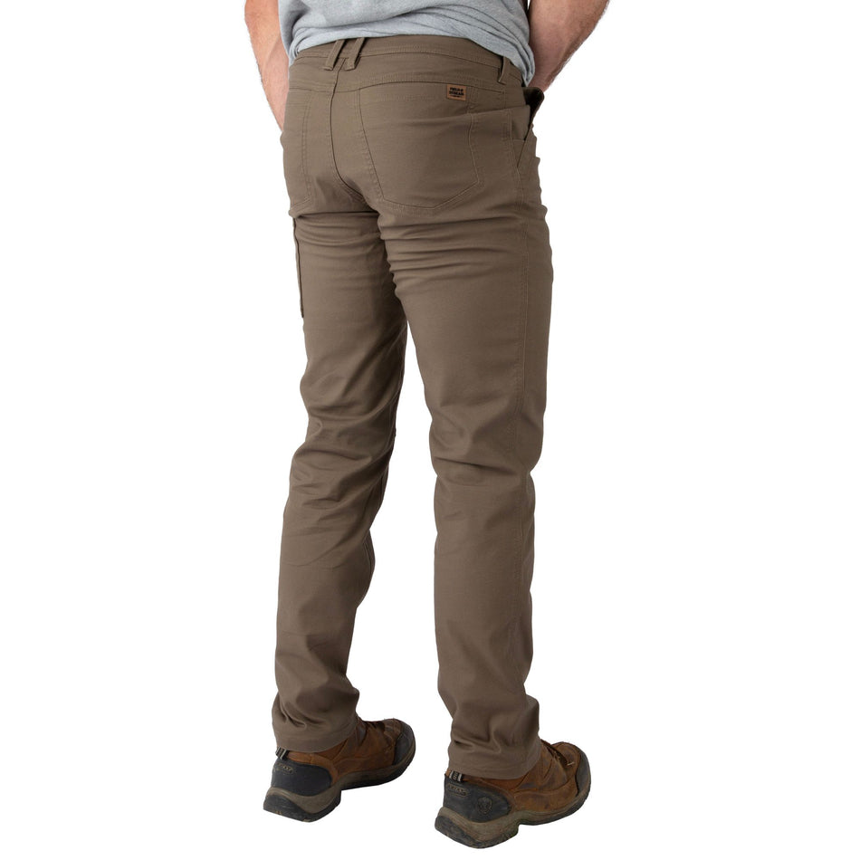 Brown - Men's Full Strut Canvas Stretch Pant - Back