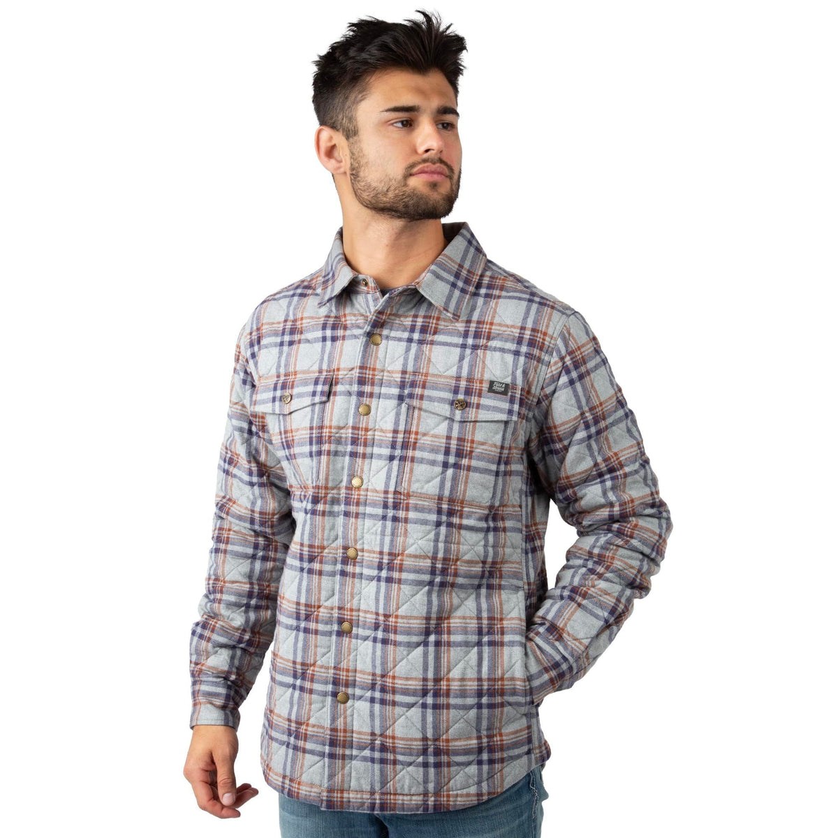 Grey Duck Plaid - Men's Tinkhamtown Quilted Shirt Jacket