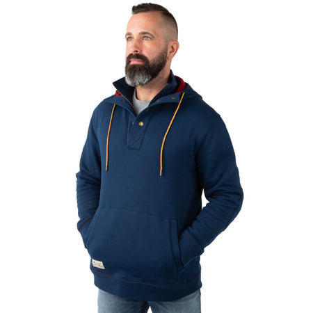 Navy - Men's Shoveler Ring Neck 1/4 Zip Hoodie
