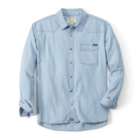 Chambray - Men's Covey Back Long Sleeve Casual Shirt