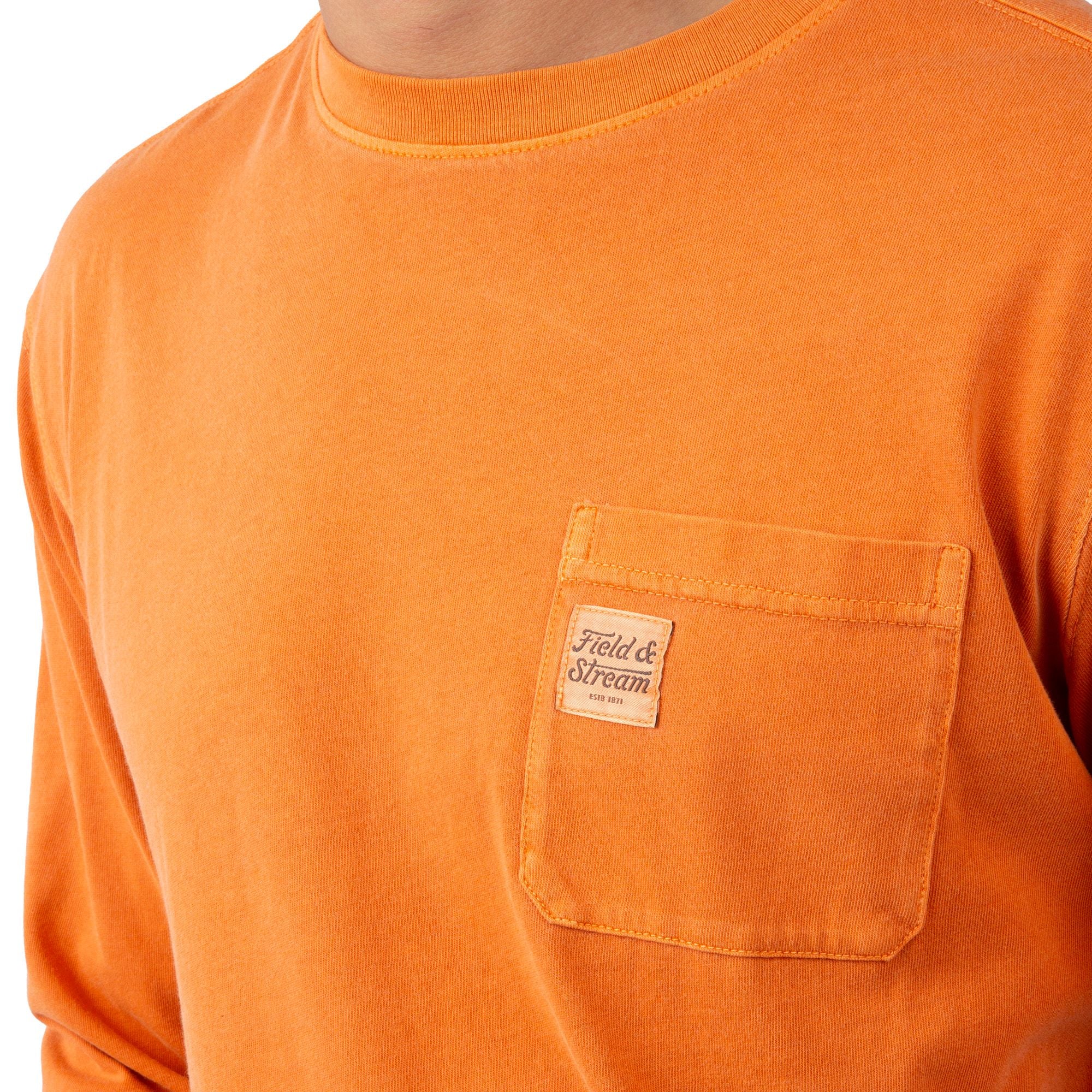 Orange - Men's Flush Out Long Sleeve Pocket Tee - Pocket