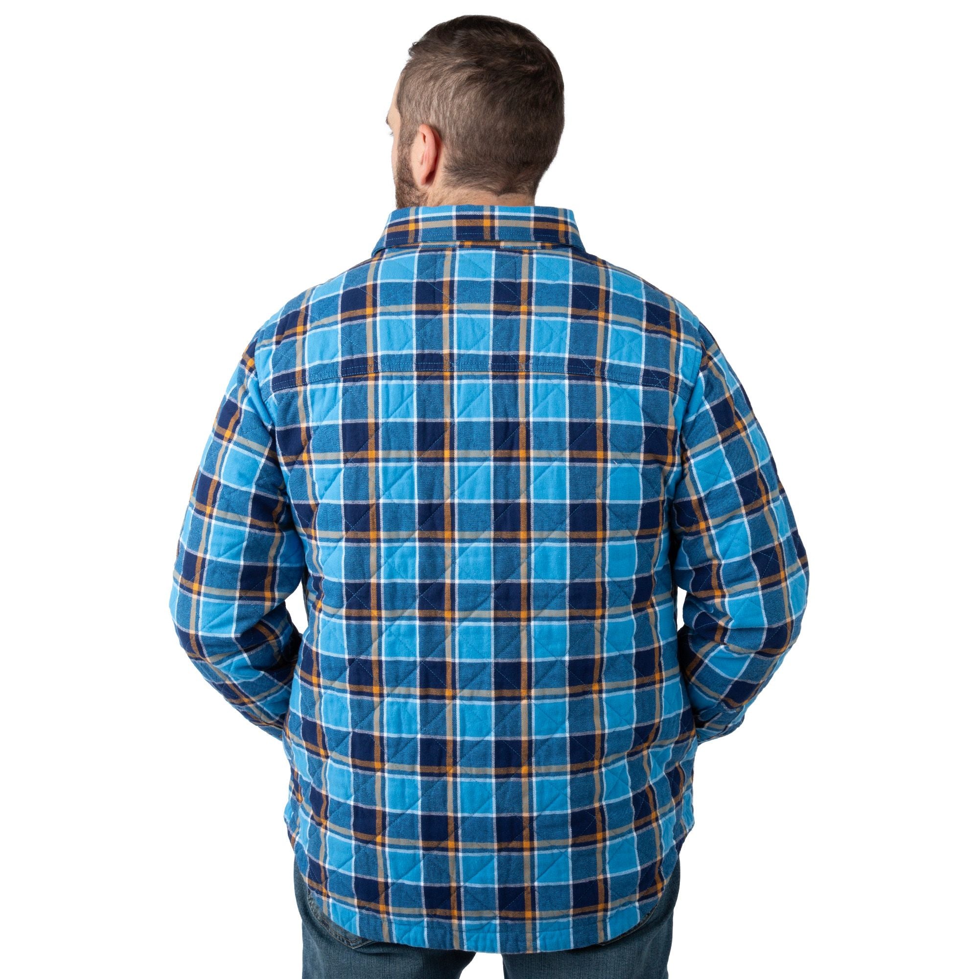 Peacock Plaid - Men's Tinkhamtown Quilted Shirt Jacket - Back