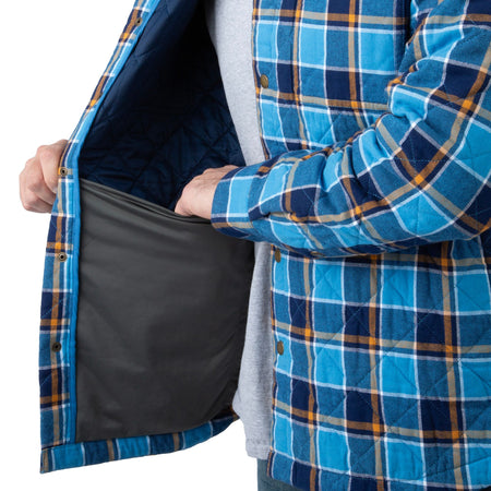 Peacock Plaid - Men's Tinkhamtown Quilted Shirt Jacket - Inside 1