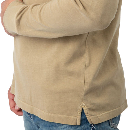 Khaki - Men's Flush Out Long Sleeve Pocket Tee - Bottom