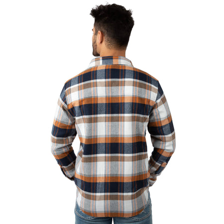 Oakridge Plaid - Men's Bismuth Acrylic Plaid Flannel Shirt - Back