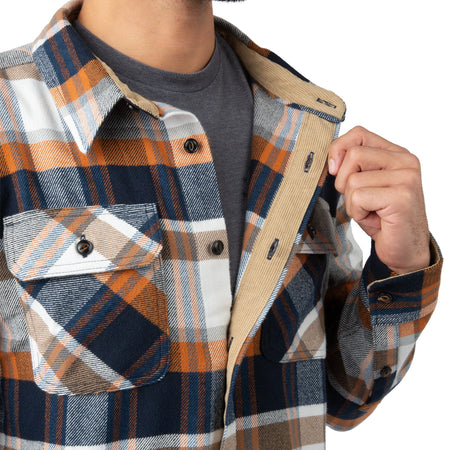 Oakridge Plaid - Men's Bismuth Acrylic Plaid Flannel Shirt - Collar