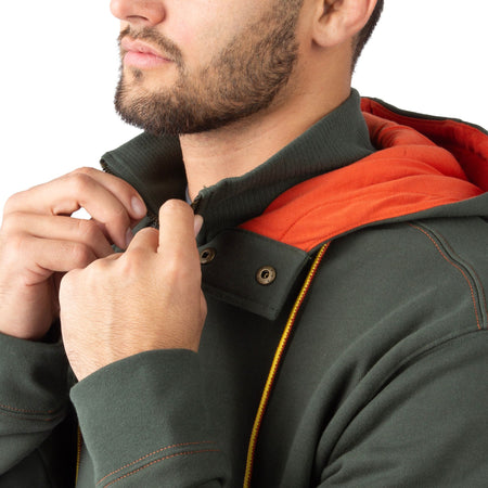 Army - Men's Shoveler Ring Neck 1/4 Zip Hoodie - Close
