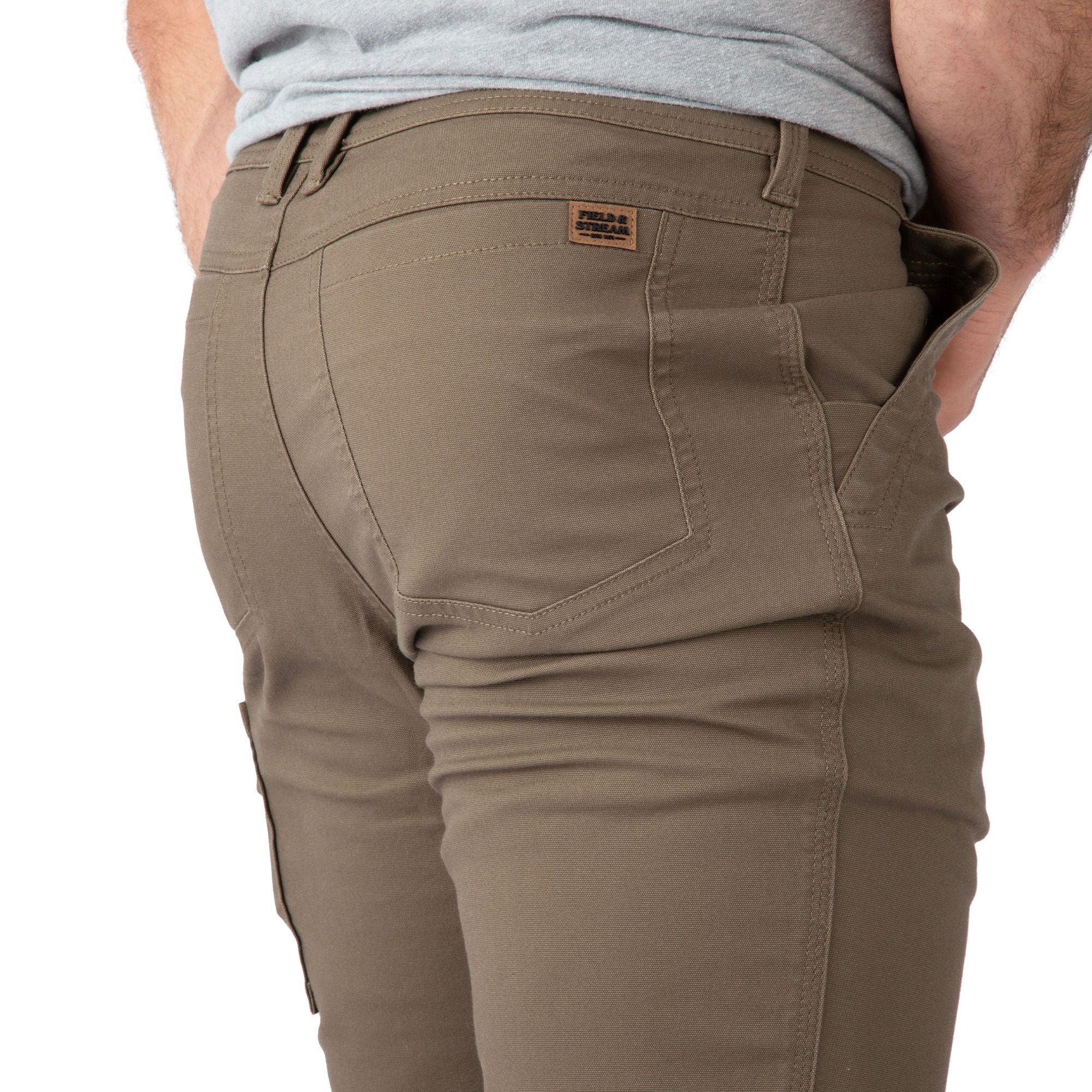 Brown - Men's Full Strut Canvas Stretch Pant - Right