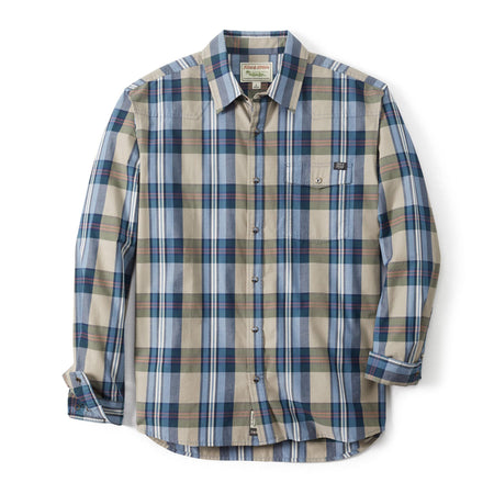 Seaside Plaid - Men's Covey Back Long Sleeve Casual Shirt