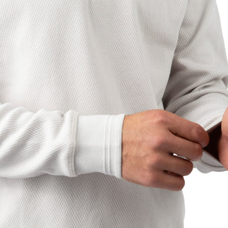 Oatmeal - Men's Double Reed Thermal Henley - Sleeve