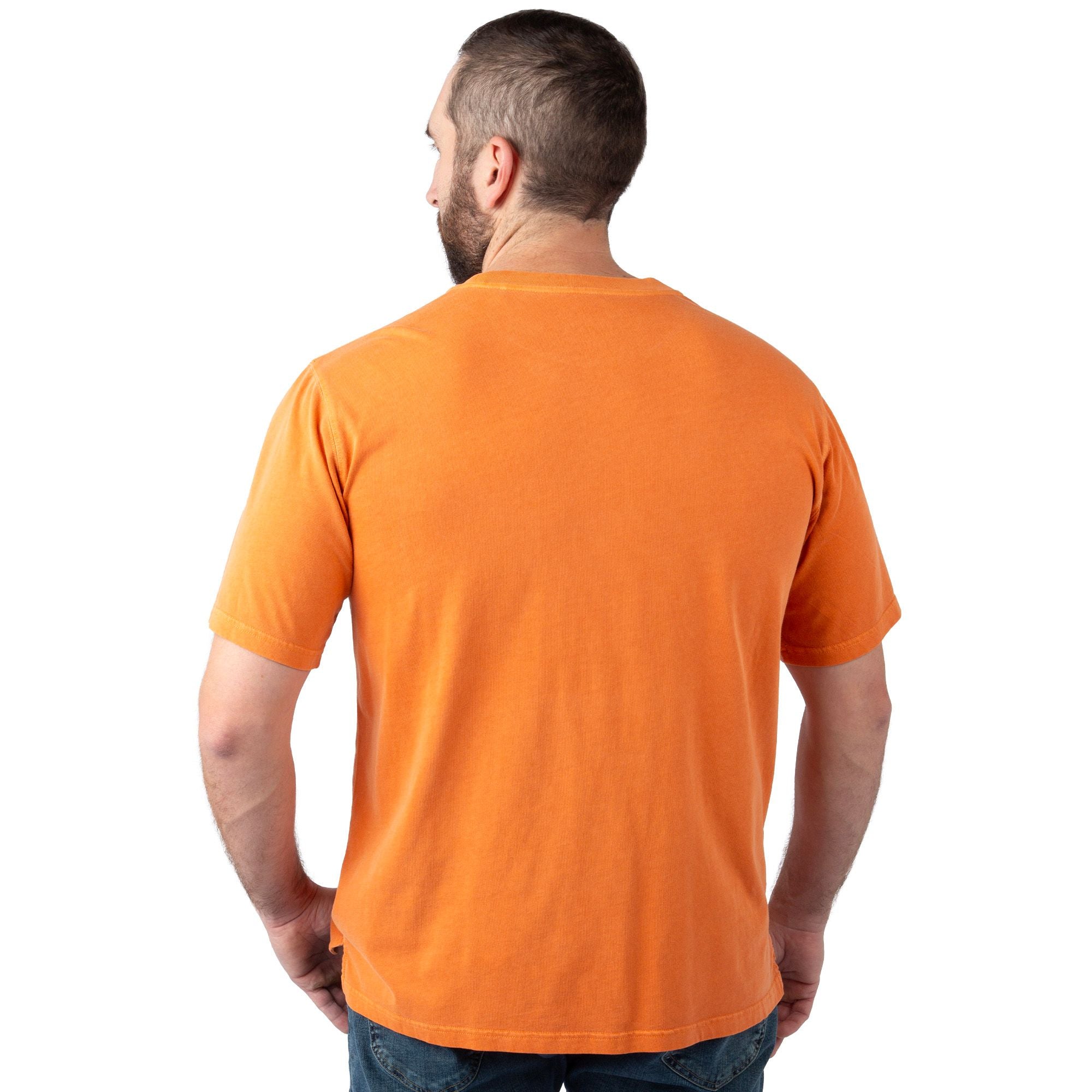 Orange - Men's Flush Out Short Sleeve Pocket Tee - Back