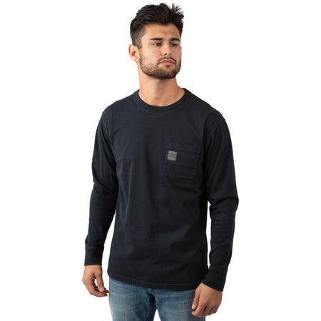 Black - Men's Flush Out Long Sleeve Pocket Tee