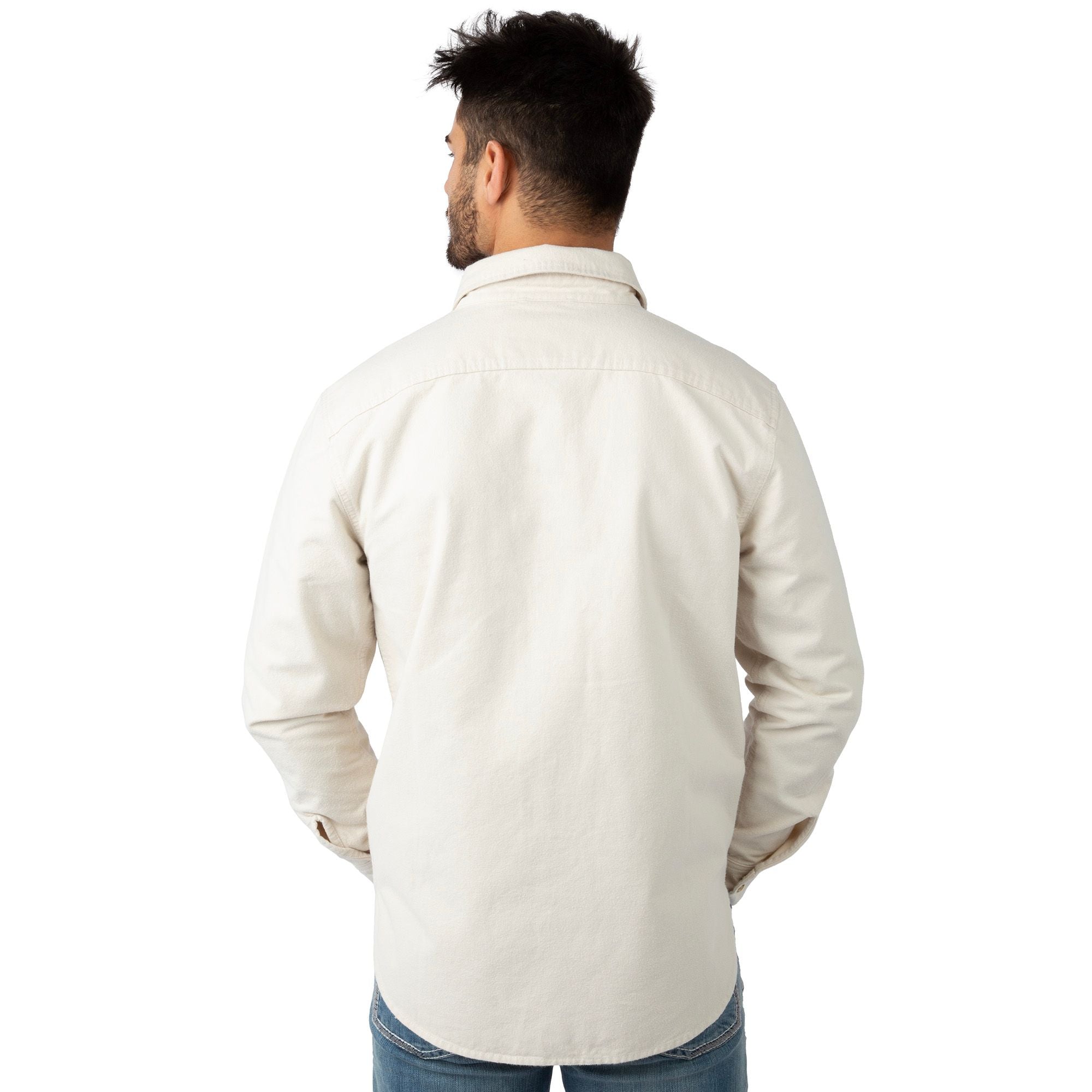 Oatmeal - Men's Cattail Chamois Shirt - Back