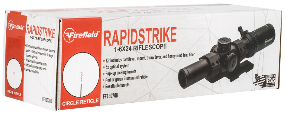 Firefield RapidStrike Riflescope - 1-6x 24mm Circle Dot Reticle