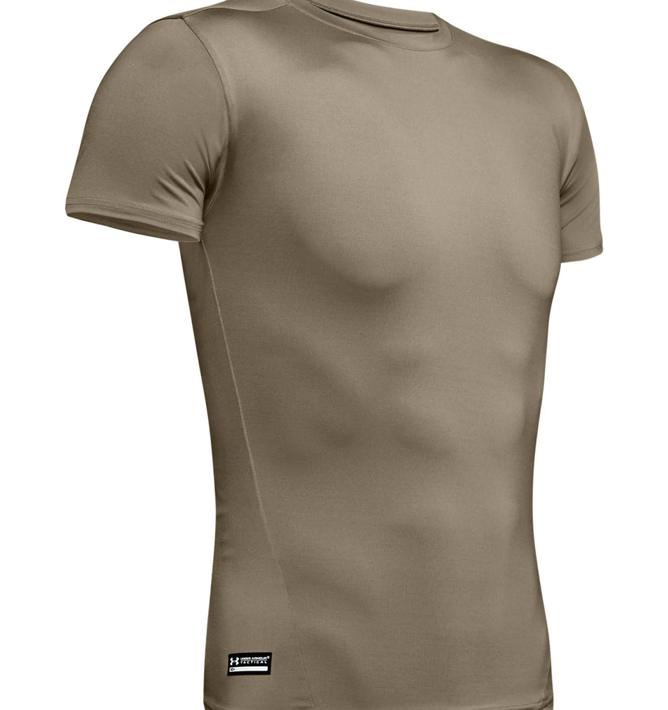 UA Men's Tactical HeatGear Compression T-Shirt - Federal Tan