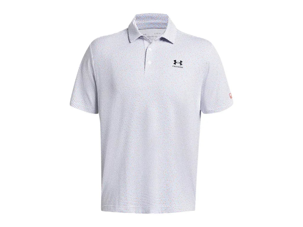 White - UA Playoff 3.0 Freedom Printed Polo