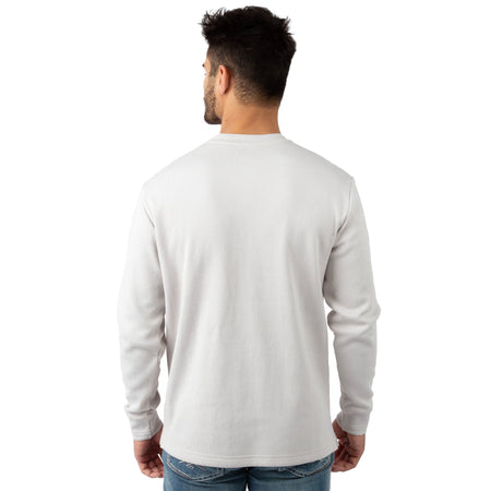 Oatmeal - Men's Double Reed Thermal Henley - Back