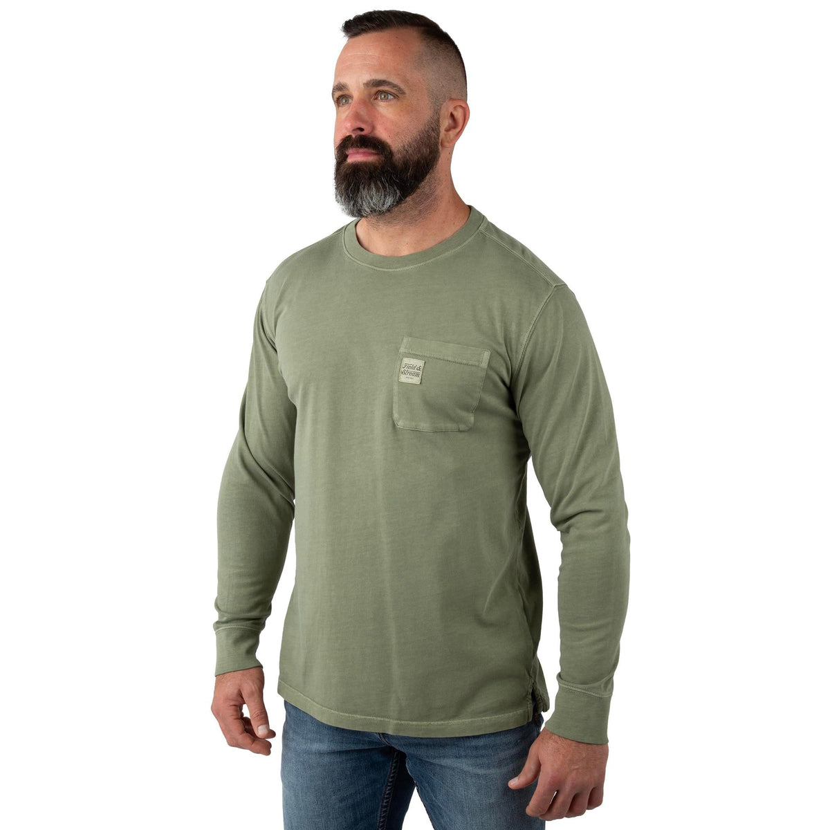 Light Olive - Men's Flush Out Long Sleeve Pocket Tee