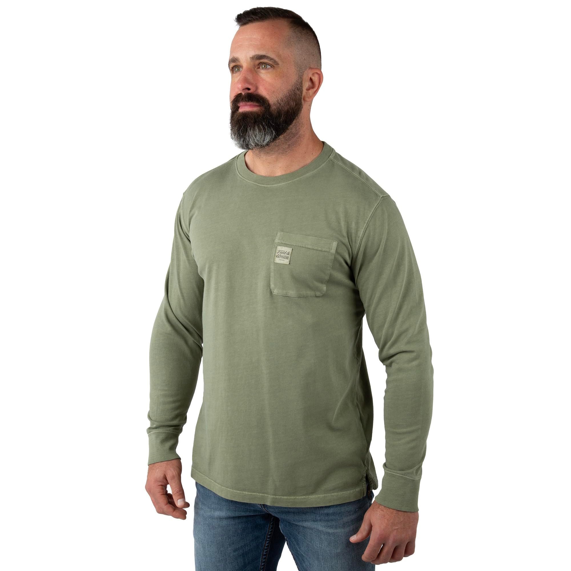 Light Olive - Men's Flush Out Long Sleeve Pocket Tee