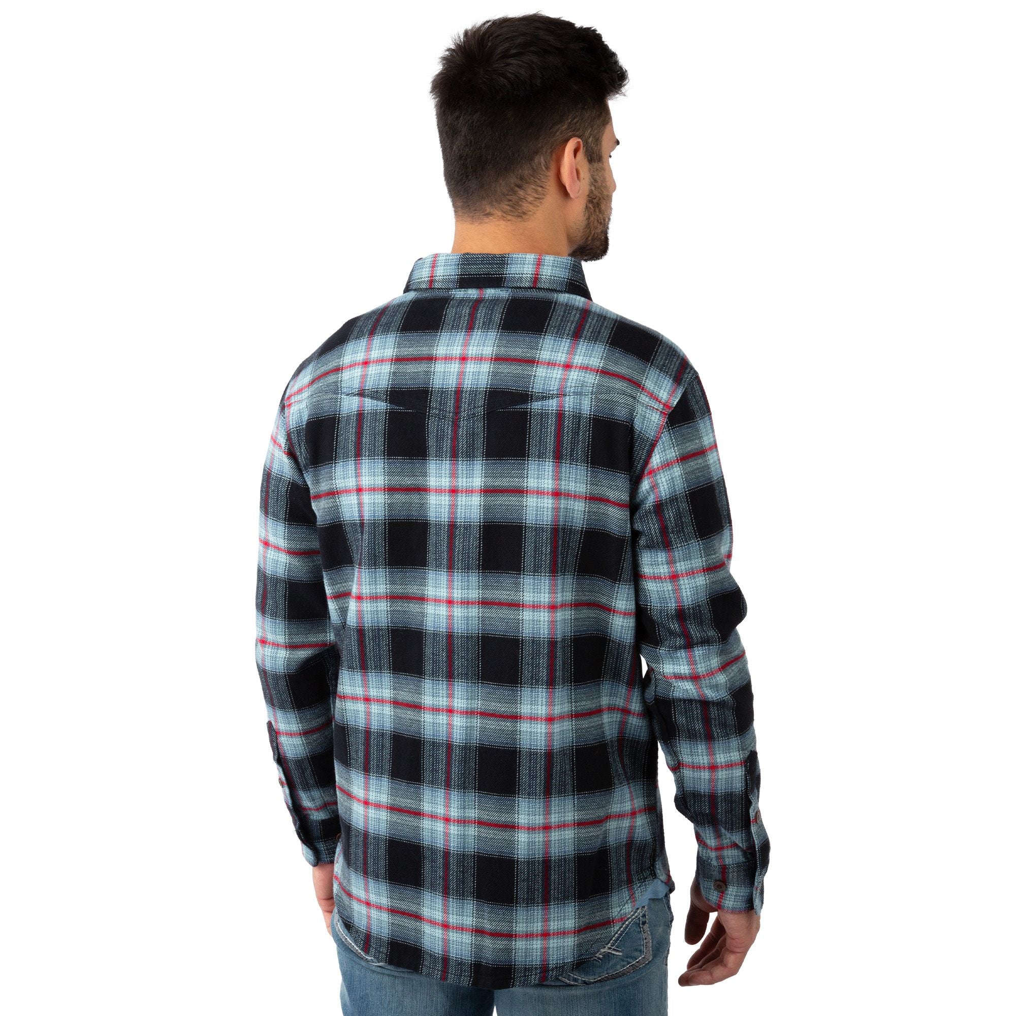 Night Sky Plaid - Men's Opening Day Flannel Shirt - Back