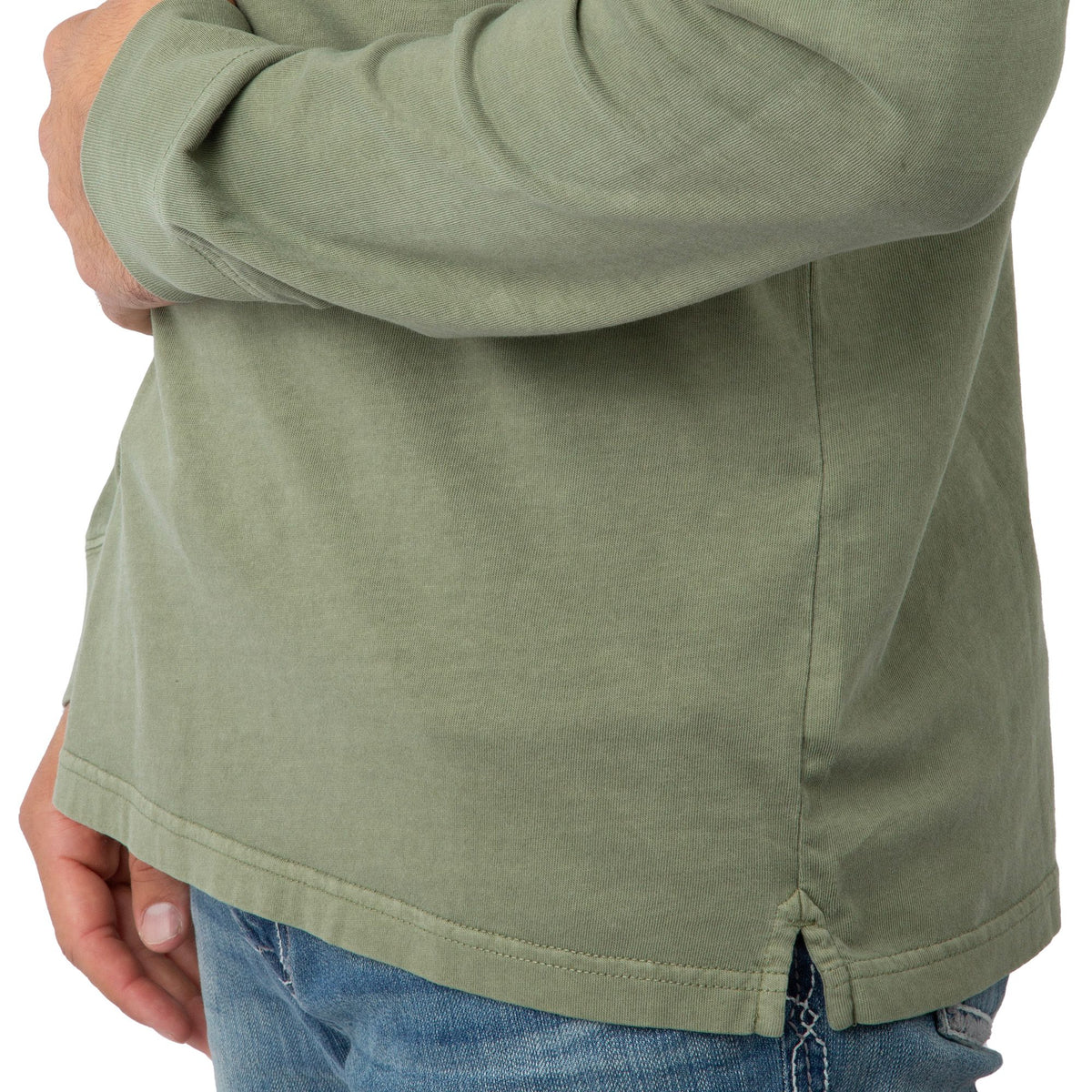 Light Olive - Men's Flush Out Long Sleeve Hoodie - Bottom