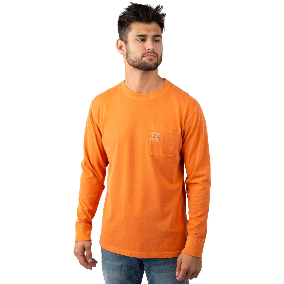 Orange - Men's Flush Out Long Sleeve Pocket Tee