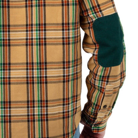 Truffle Plaid - Men's Hardwood Heavyweight Flannel Shirt - Close