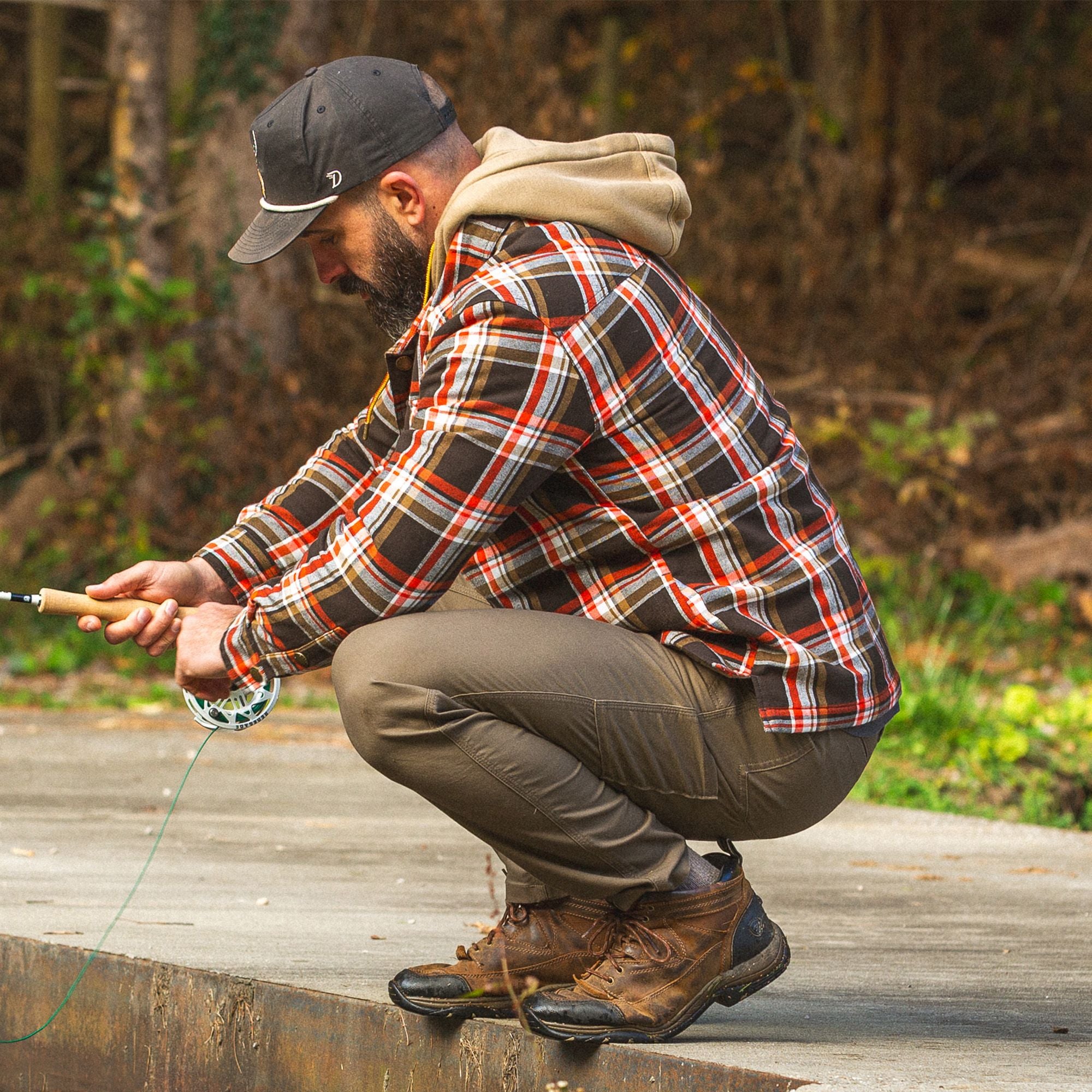 Tracker Plaid - Men's Decoy Hooded Flannel Shirt Jacket - Lifestyle2