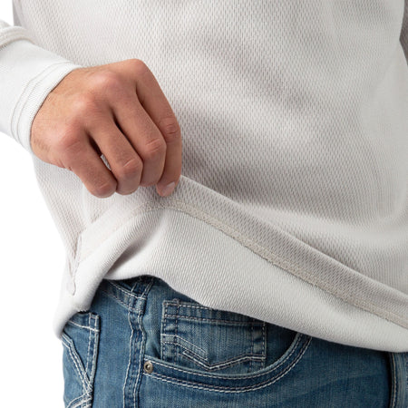 Oatmeal - Men's Double Reed Thermal Henley - Close