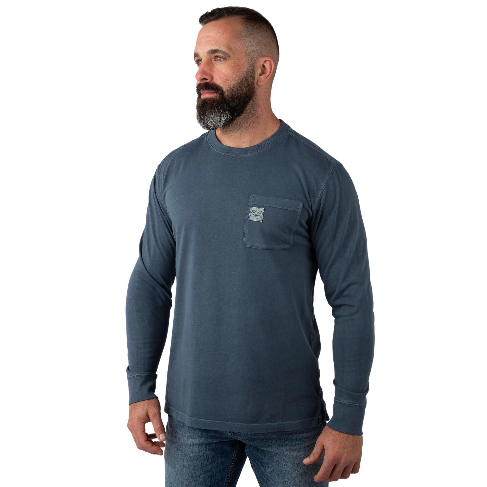 Navy - Men's Flush Out Long Sleeve Pocket Tee