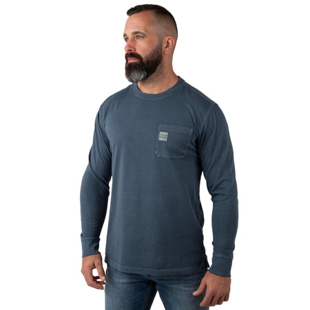 Navy - Men's Flush Out Long Sleeve Pocket Tee
