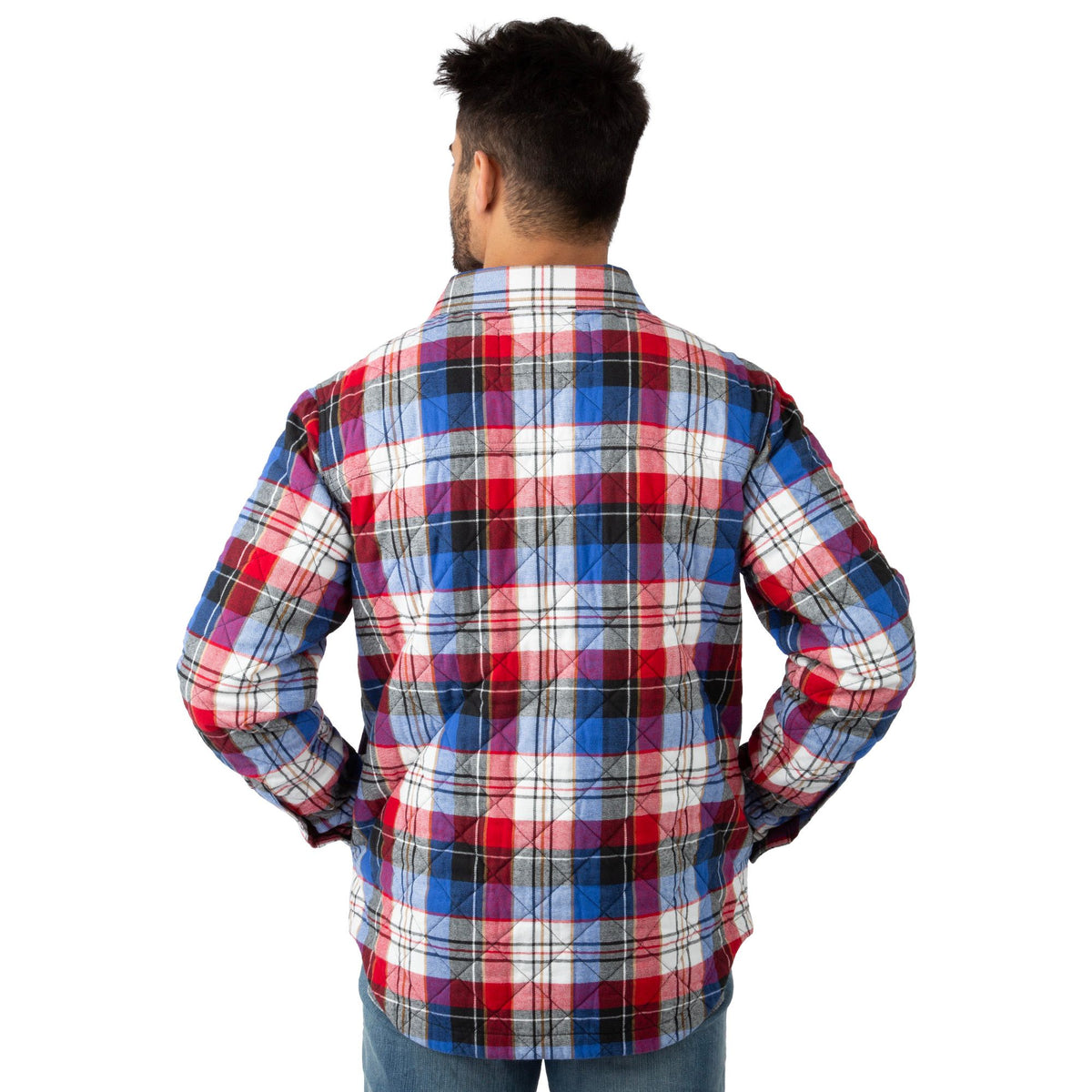 Patriot Plaid - Men's Tinkhamtown Quilted Shirt Jacket - Back