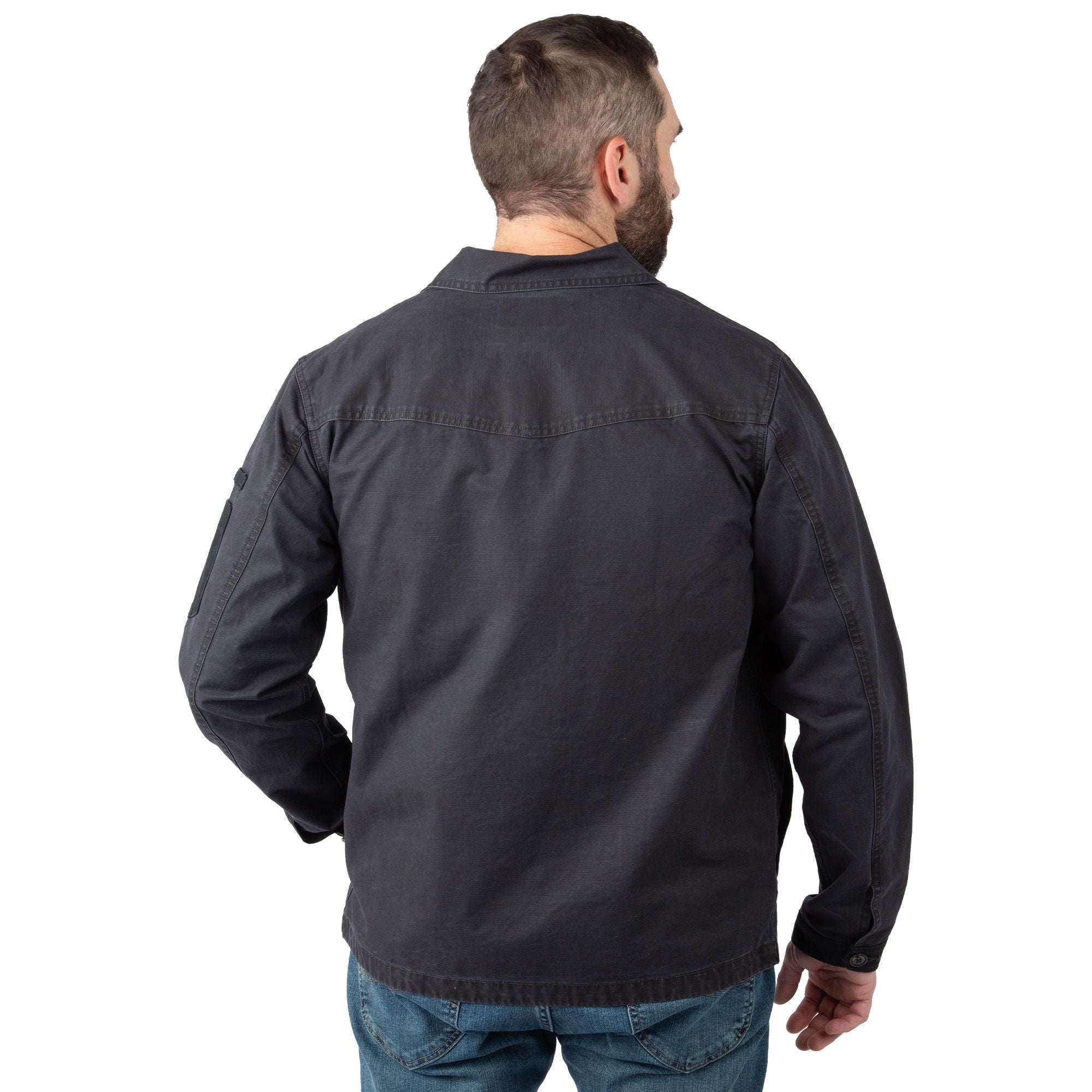 Black - Men's Epoch Lightweight Twill Shirt Jacket - Back