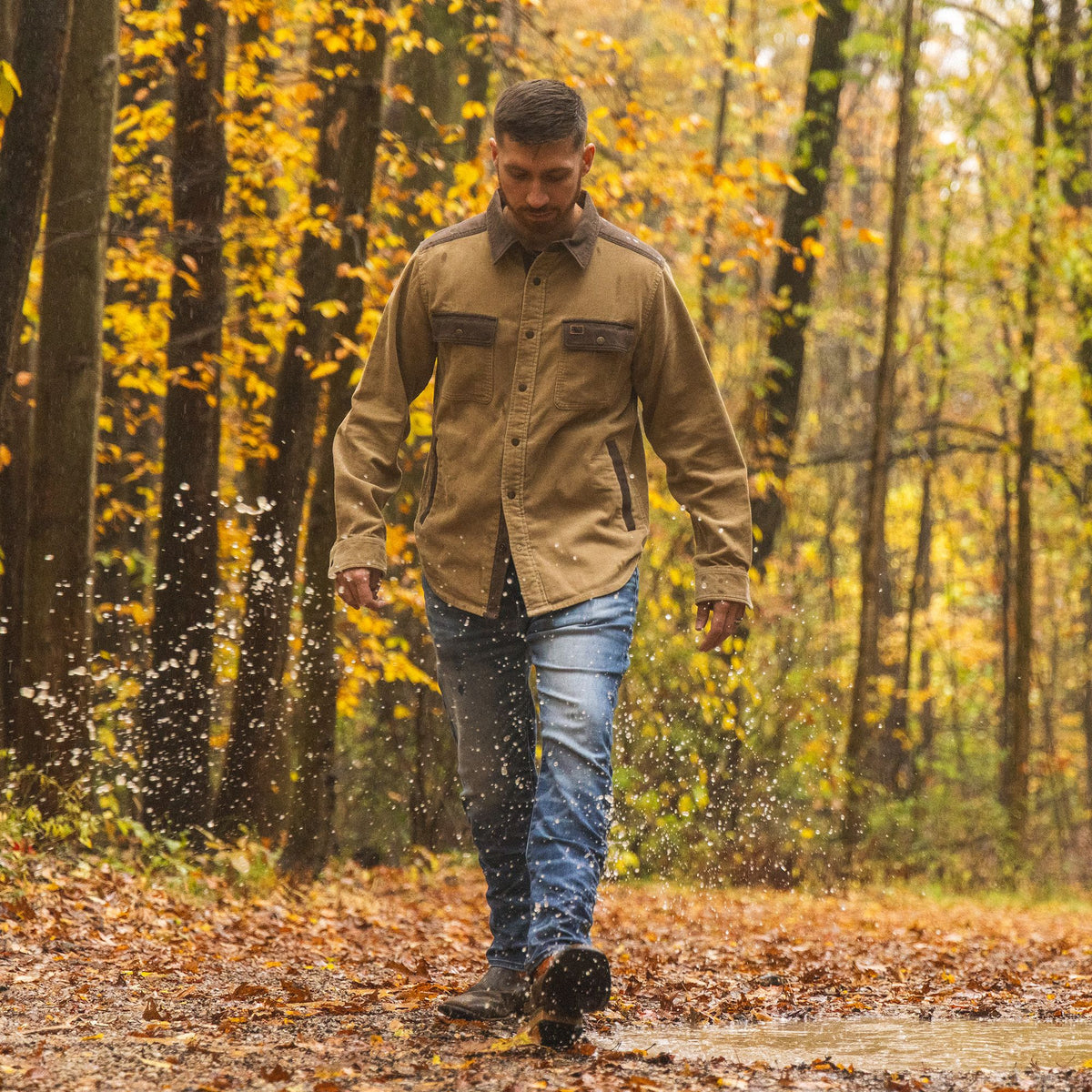 Khaki - Men's Tungsten Corduroy Shirt Jacket - Lifestyle1