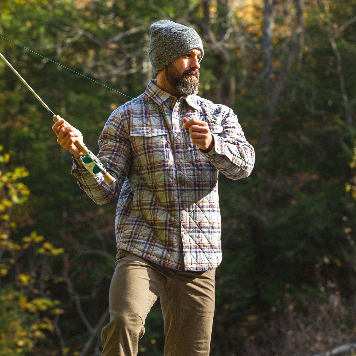 Grey Duck Plaid - Men's Tinkhamtown Quilted Shirt Jacket - Lifestyle1