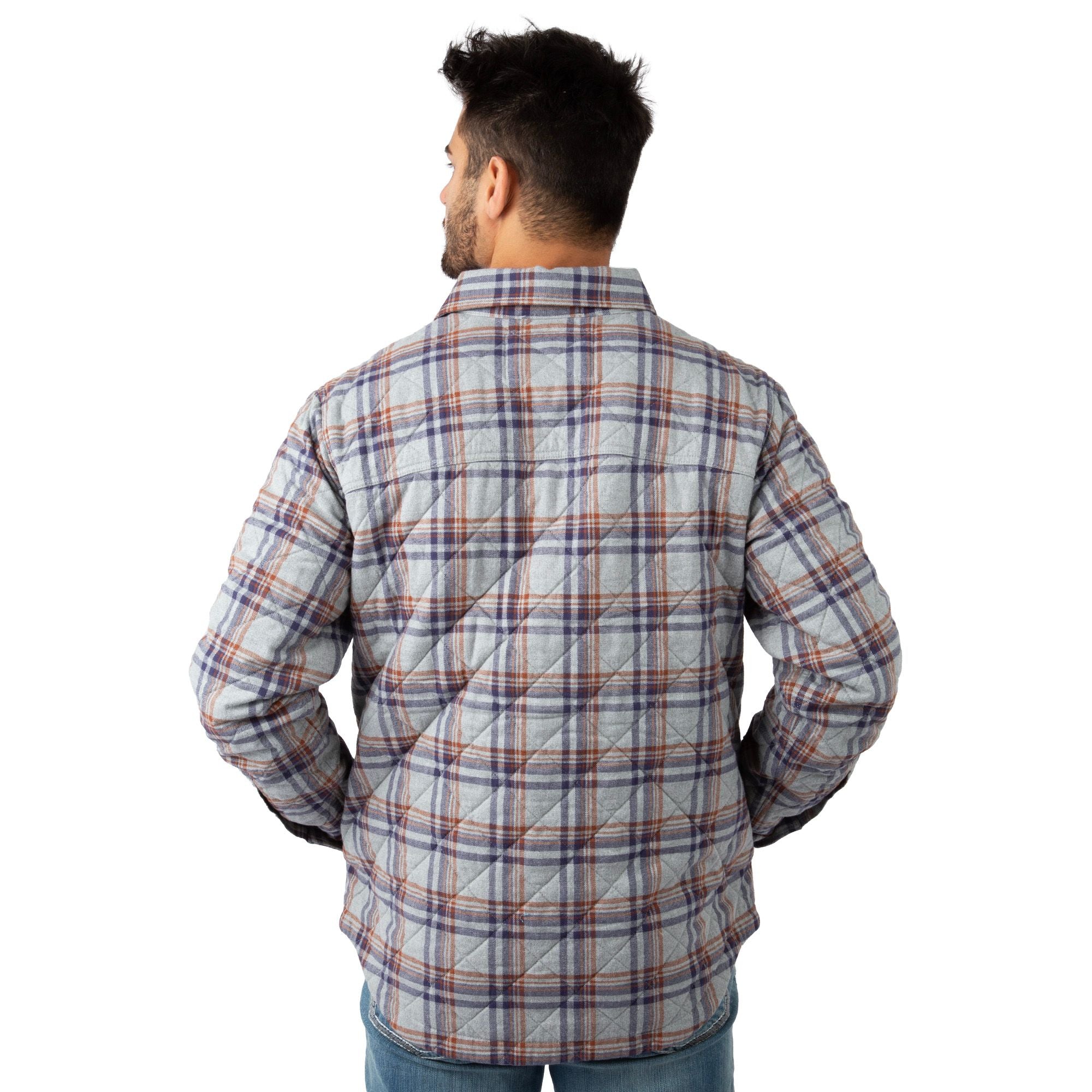 Grey Duck Plaid - Men's Tinkhamtown Quilted Shirt Jacket - Back