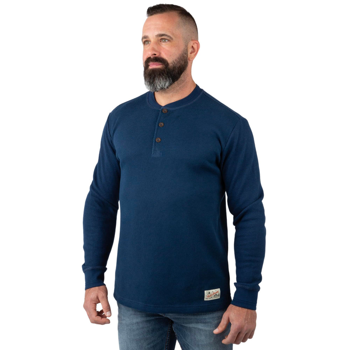 Navy - Men's Double Reed Thermal Henley