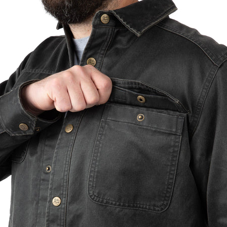 Black - Men's Wicklow Rugged Shirt Jacket - Pocket