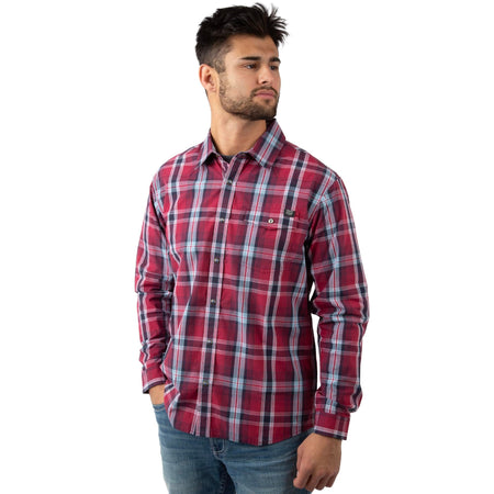 Rodeo Plaid - Men's Covey Back Long Sleeve Casual Shirt