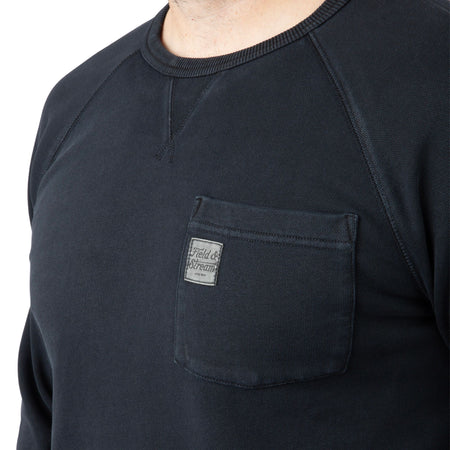 Black - Men's Holloa French Terry Crew - Pocket