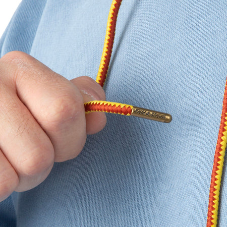 Light Blue- Men's Holloa French Terry Hoodie - Draw String