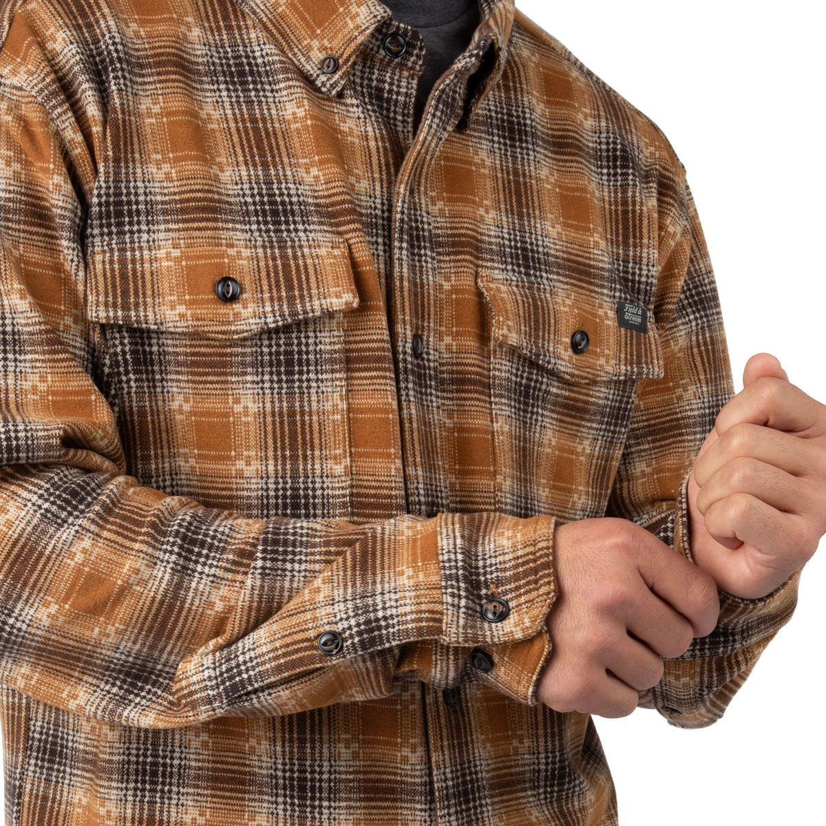 Good Times Plaid - Field & Stream Men's Bushveldt Plaid Knit Shirt - Sleeves