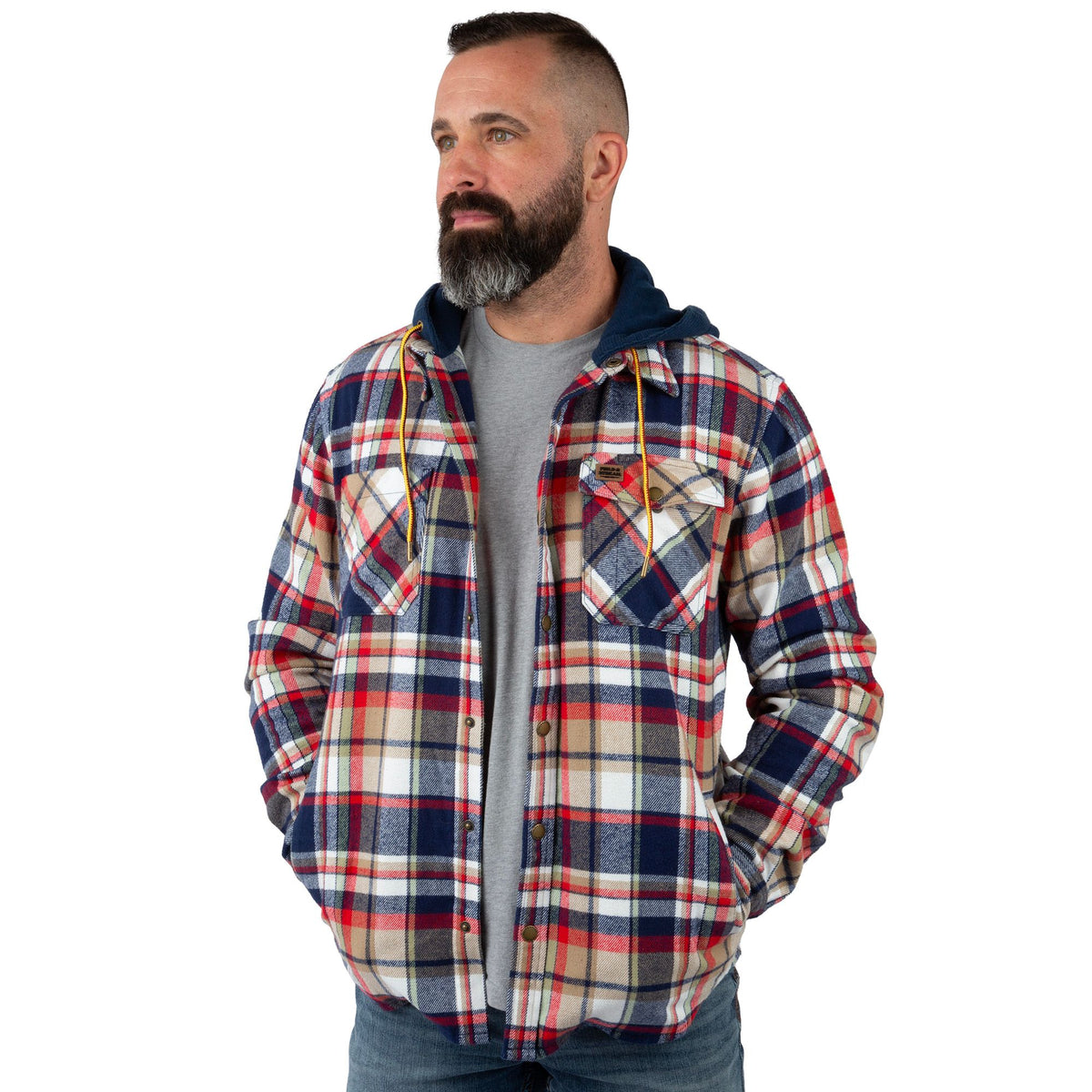 Universal Plaid - Men's Widgeon Waffle Hooded Flannel Shirt Jacket