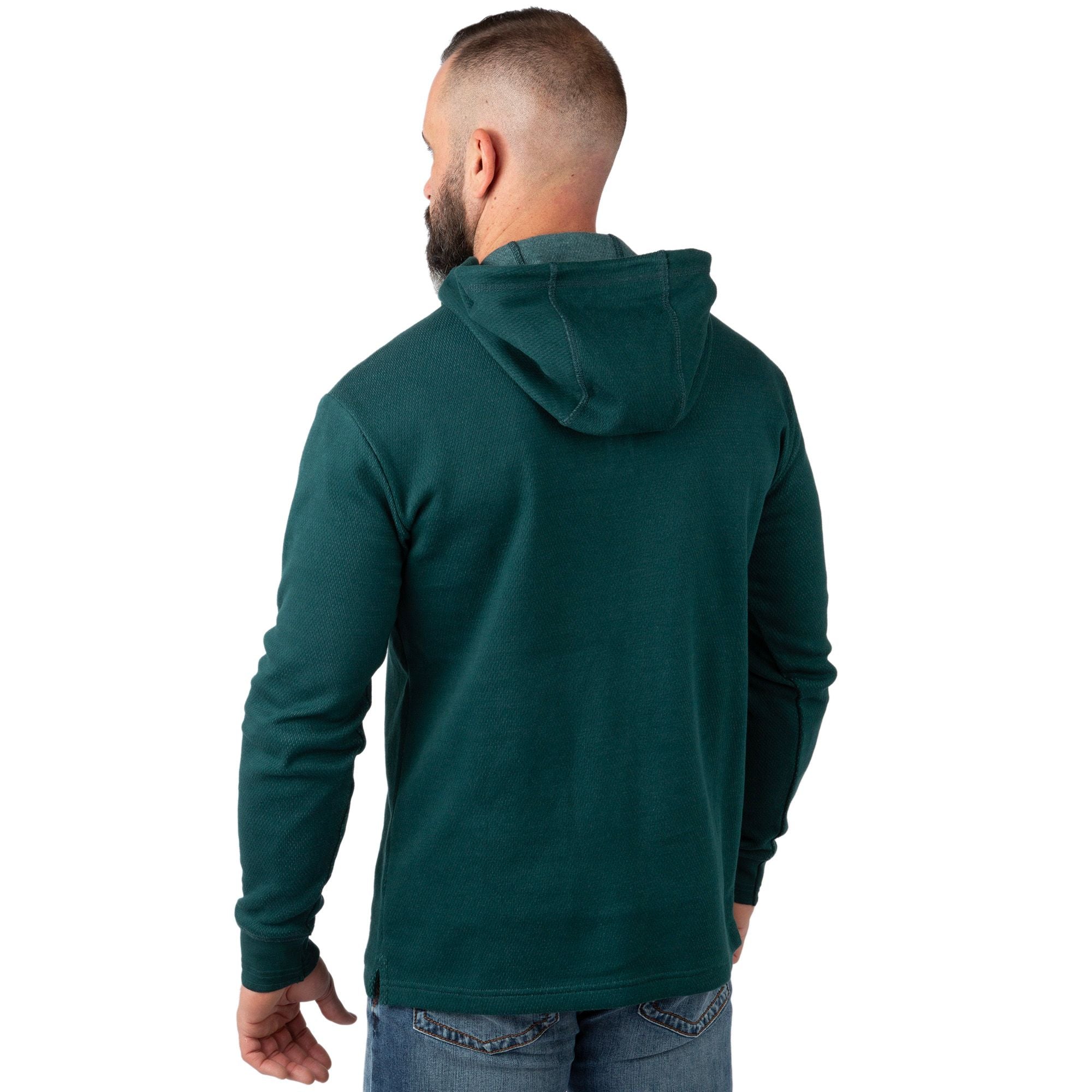 Pine - Men's Double Reed Thermal Hoodie - Back