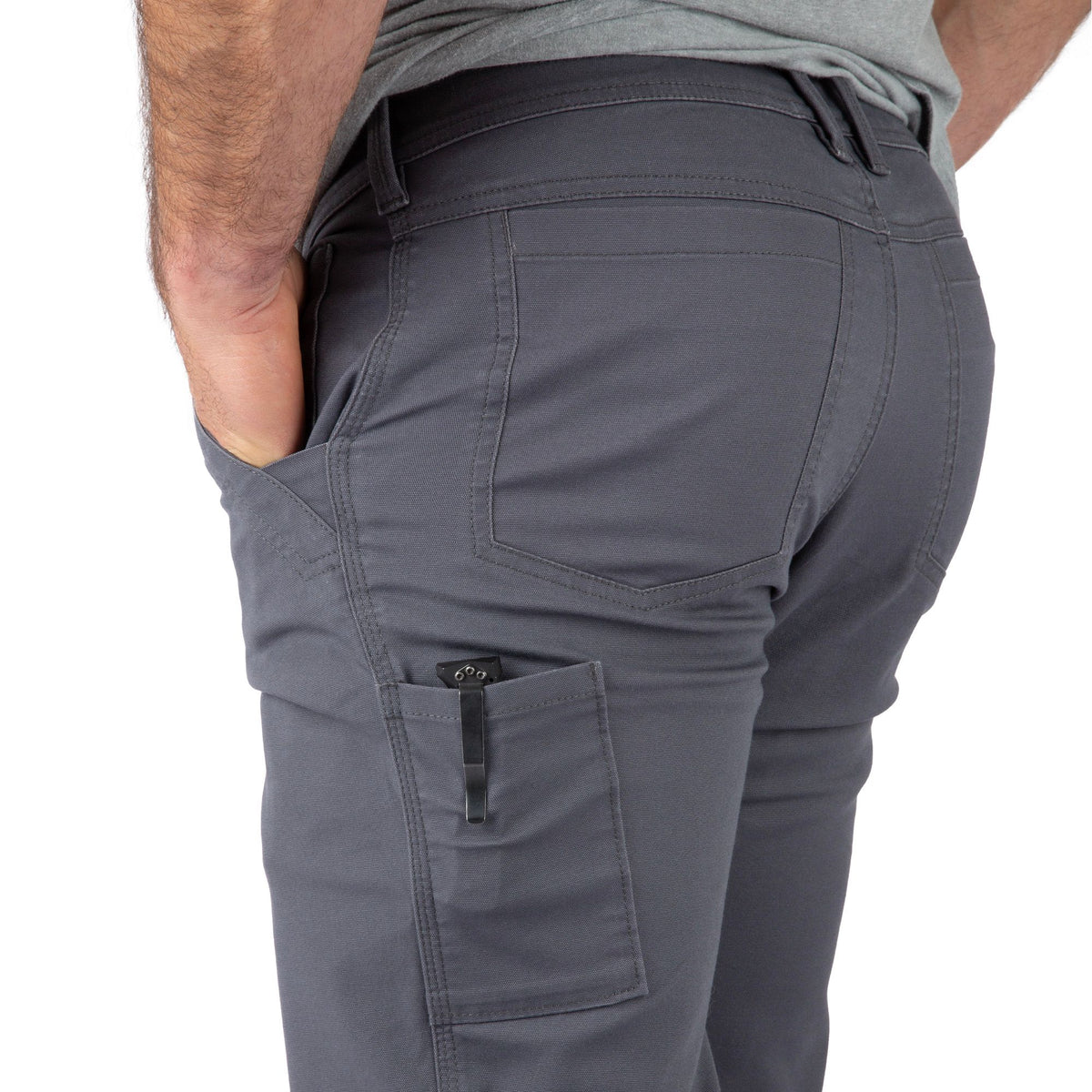 Charcoal - Men's Full Strut Canvas Stretch Pant - Left