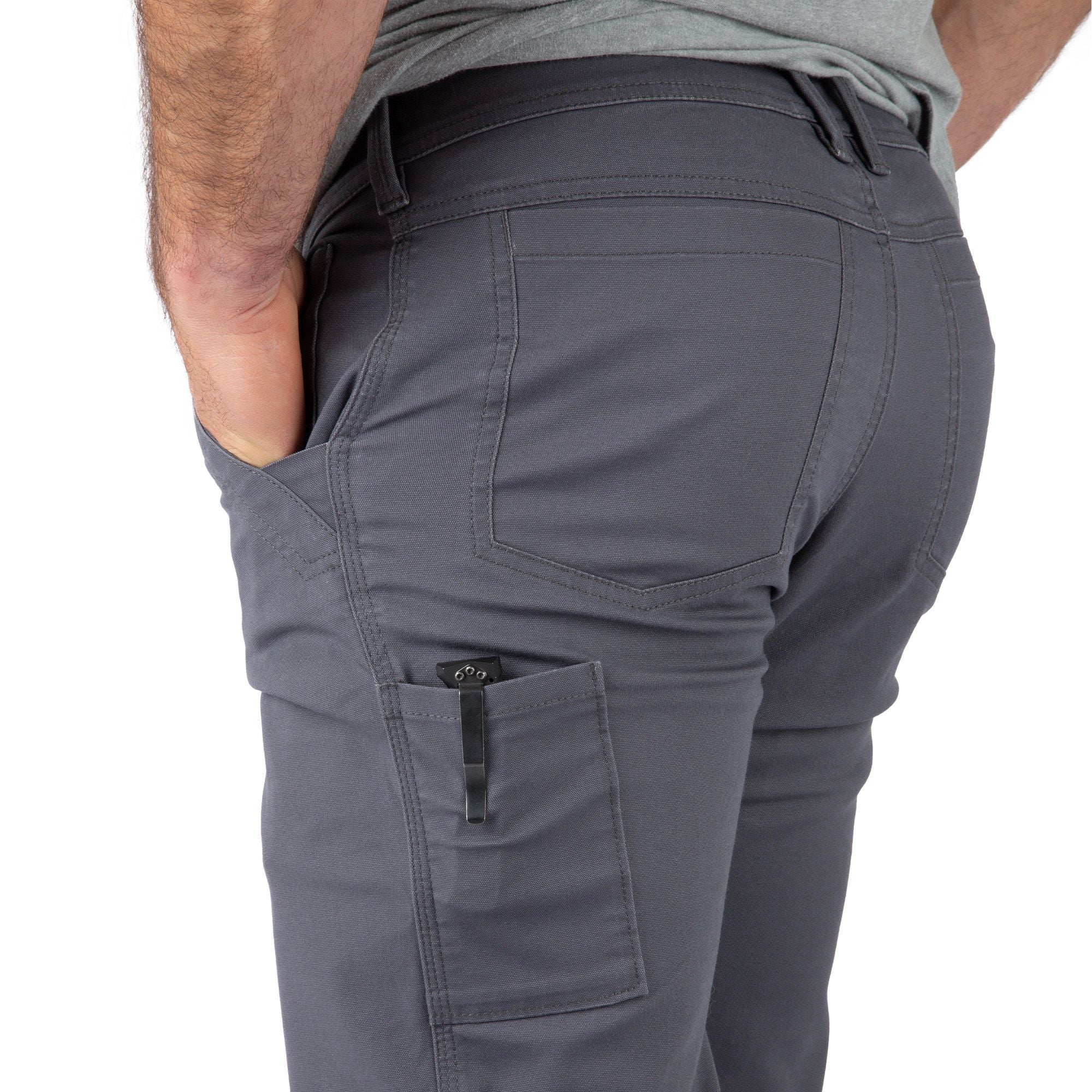 Charcoal - Men's Full Strut Canvas Stretch Pant - Left