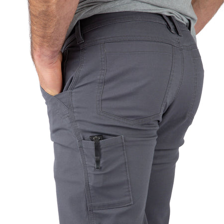 Charcoal - Men's Full Strut Canvas Stretch Pant - Left