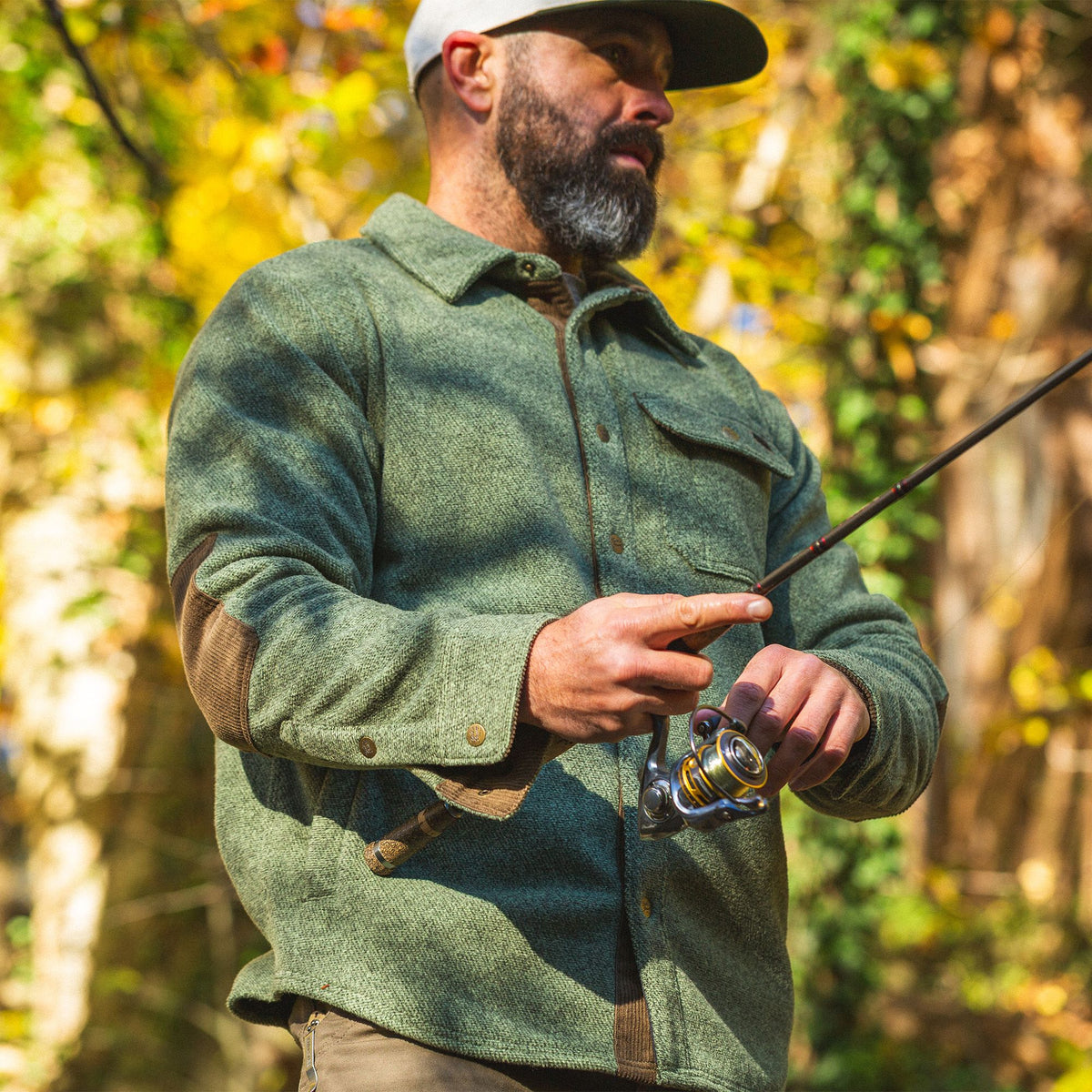 Olive - Men's Hail Call Fleece Shirt Jacket - Lifestyle1