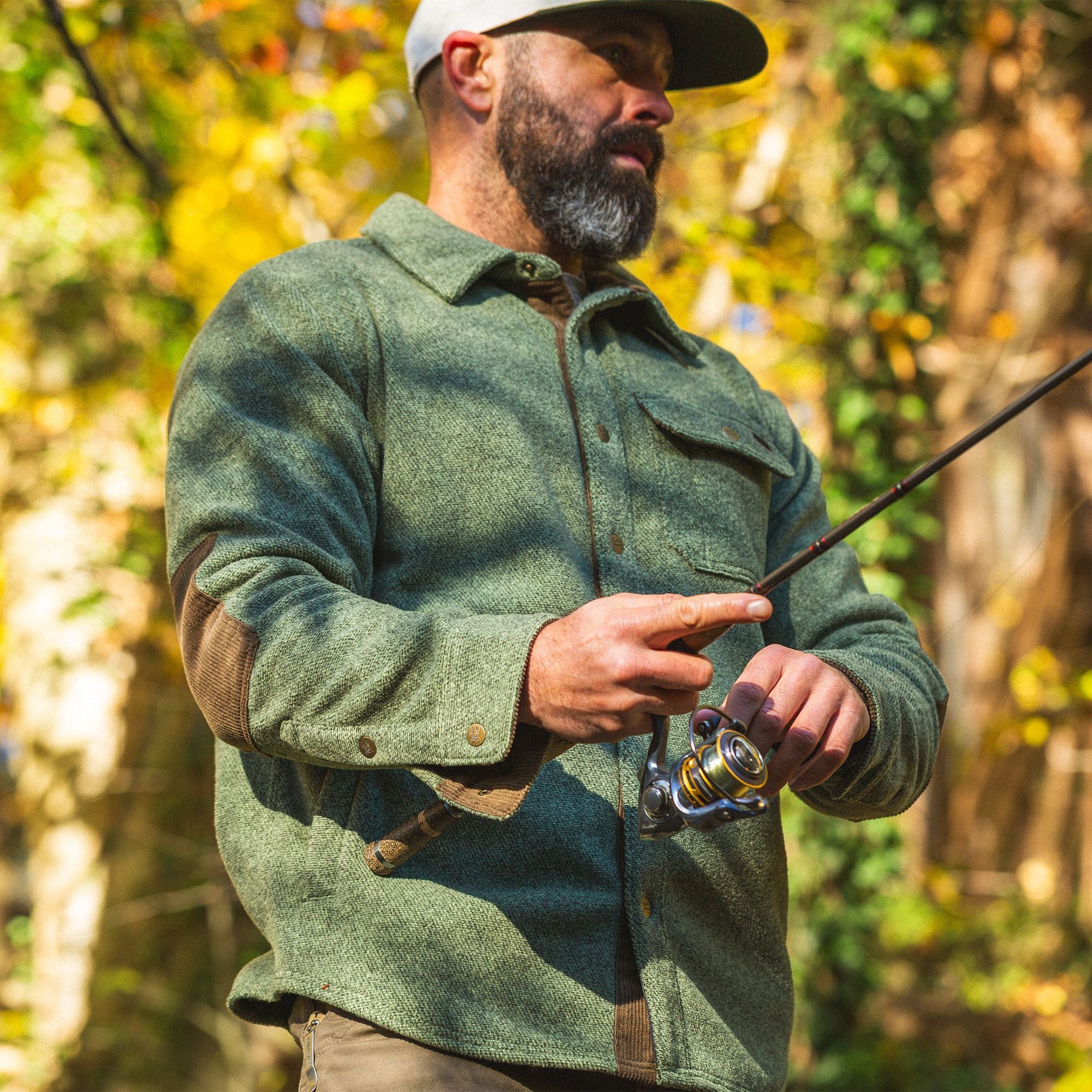 Olive - Men's Hail Call Fleece Shirt Jacket - Lifestyle1