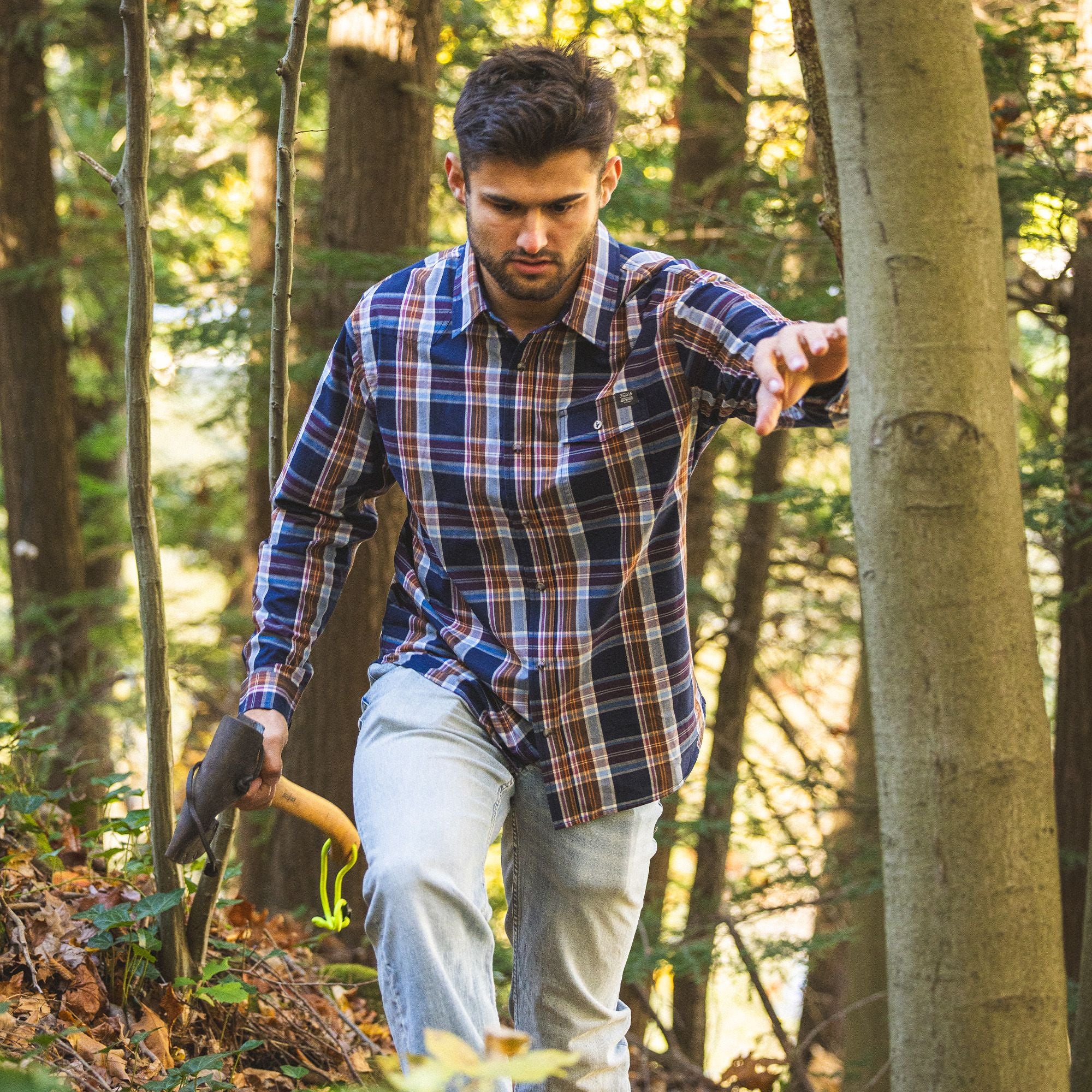 Sanford Plaid - Men's Covey Back Long Sleeve Casual Shirt - Lifestyle1